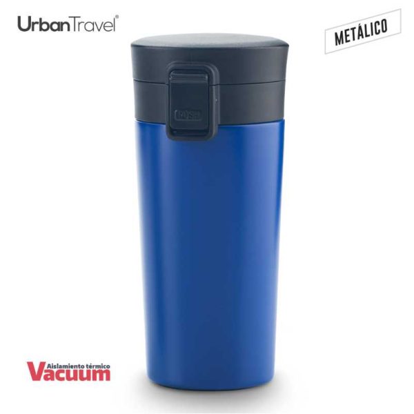 Mug Metálico Doble Pared Coffee Urban Travel 380ml