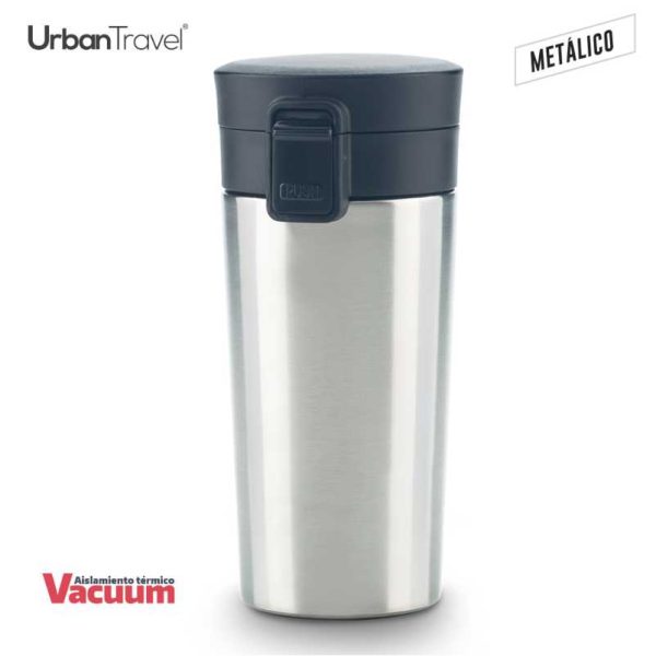 Mug Metálico Doble Pared Coffee Urban Travel 380ml